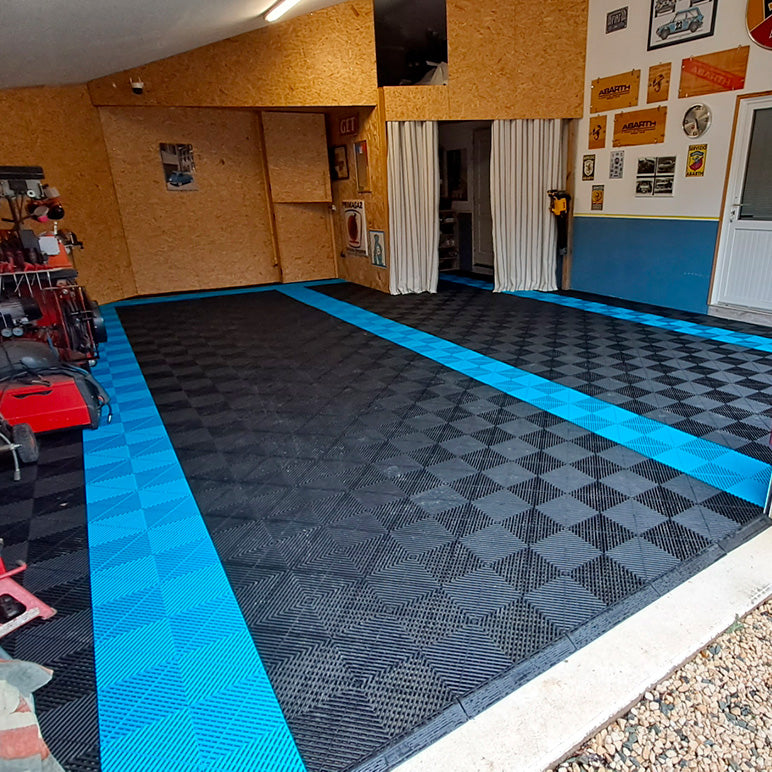 DESTOCKAGE MOSAIK-AERO - Dalles Ajourees Garage BLEU CIEL - Aero bleu Ciel 02 pour sol industriel et garage.