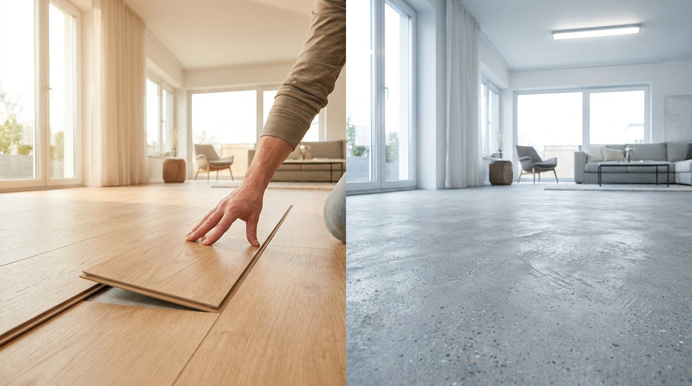 Dalle pvc clipsable vs dalle béton : le match gagnant