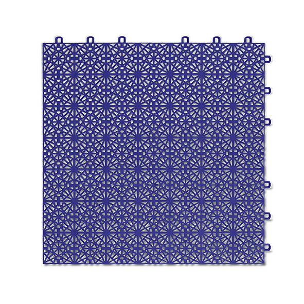 Dalle de pickleball clipsable Bergo Flow — bleu foncé · terrain de pickleball drainant