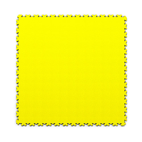 Großformatige PVC-Klickfliese Ultima XL – Pure, gelb · Bodenbelag für Garagen und Ausstellungsräume