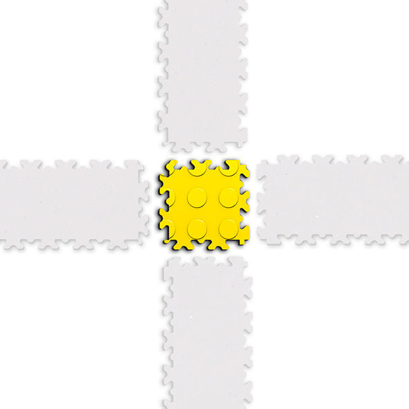 Angle PVC de zonage Ultima — pastillé PURE jaune · marquage au sol d'atelier