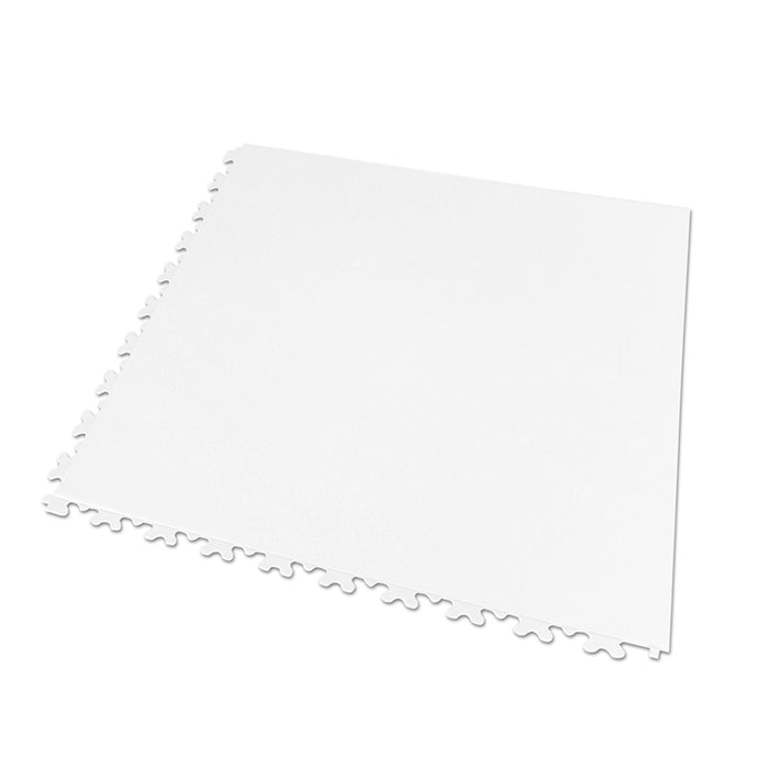 Dalle PVC blanche à joints invisibles 5 mm · sol continu, déstockage