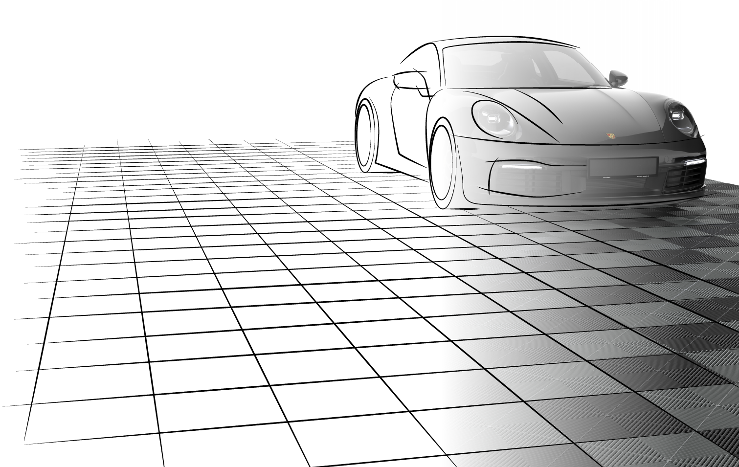 Configurateur de sol Mosaik Floor : dalles clipsables dans un garage