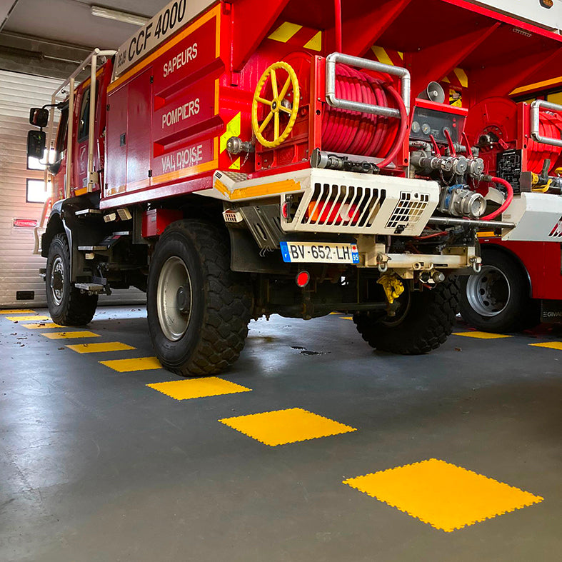 Flooring for a fire station warehouse